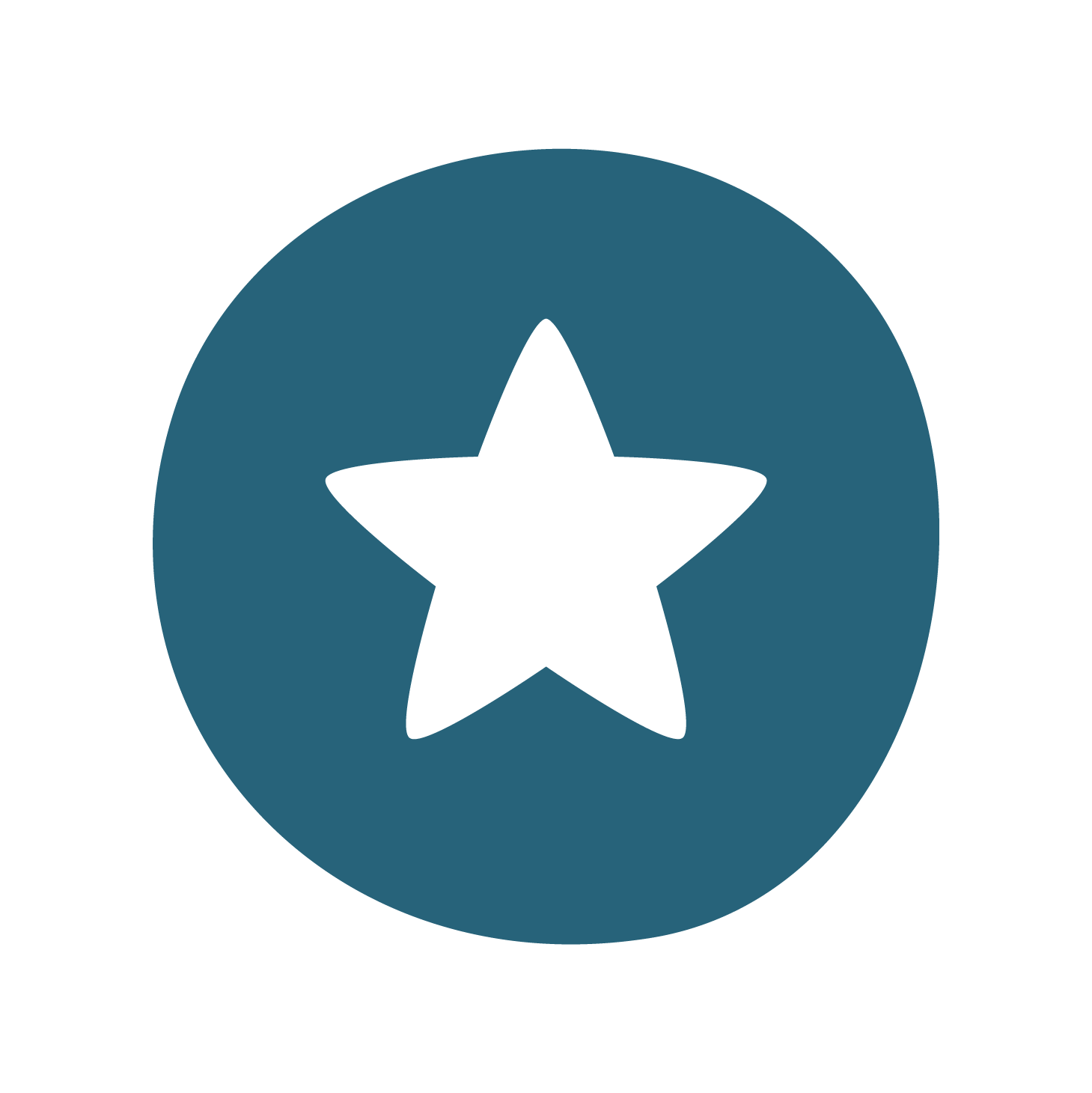 A white five point star on a dark blue circular background A white five point star on a dark blue circular background