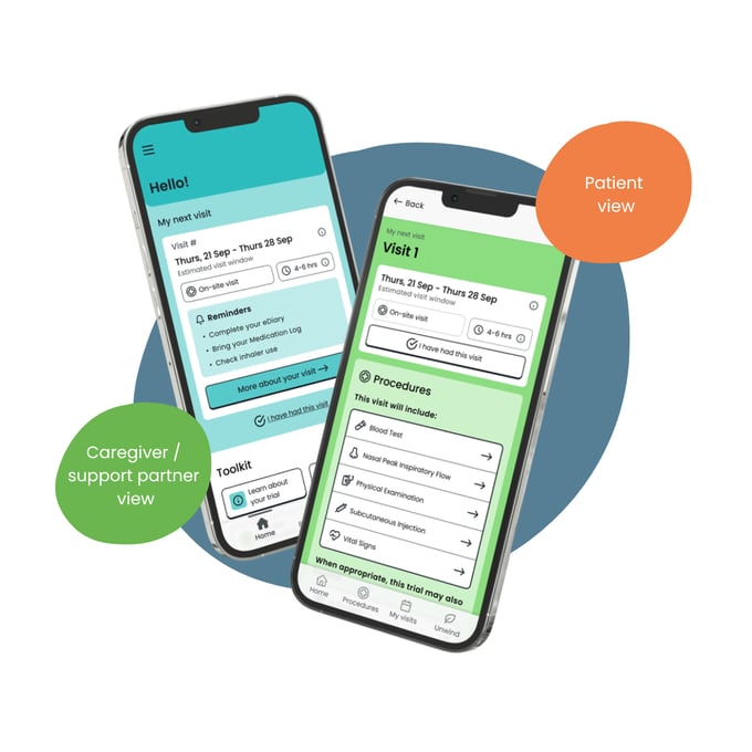 My Next Visit patient and caregiver views