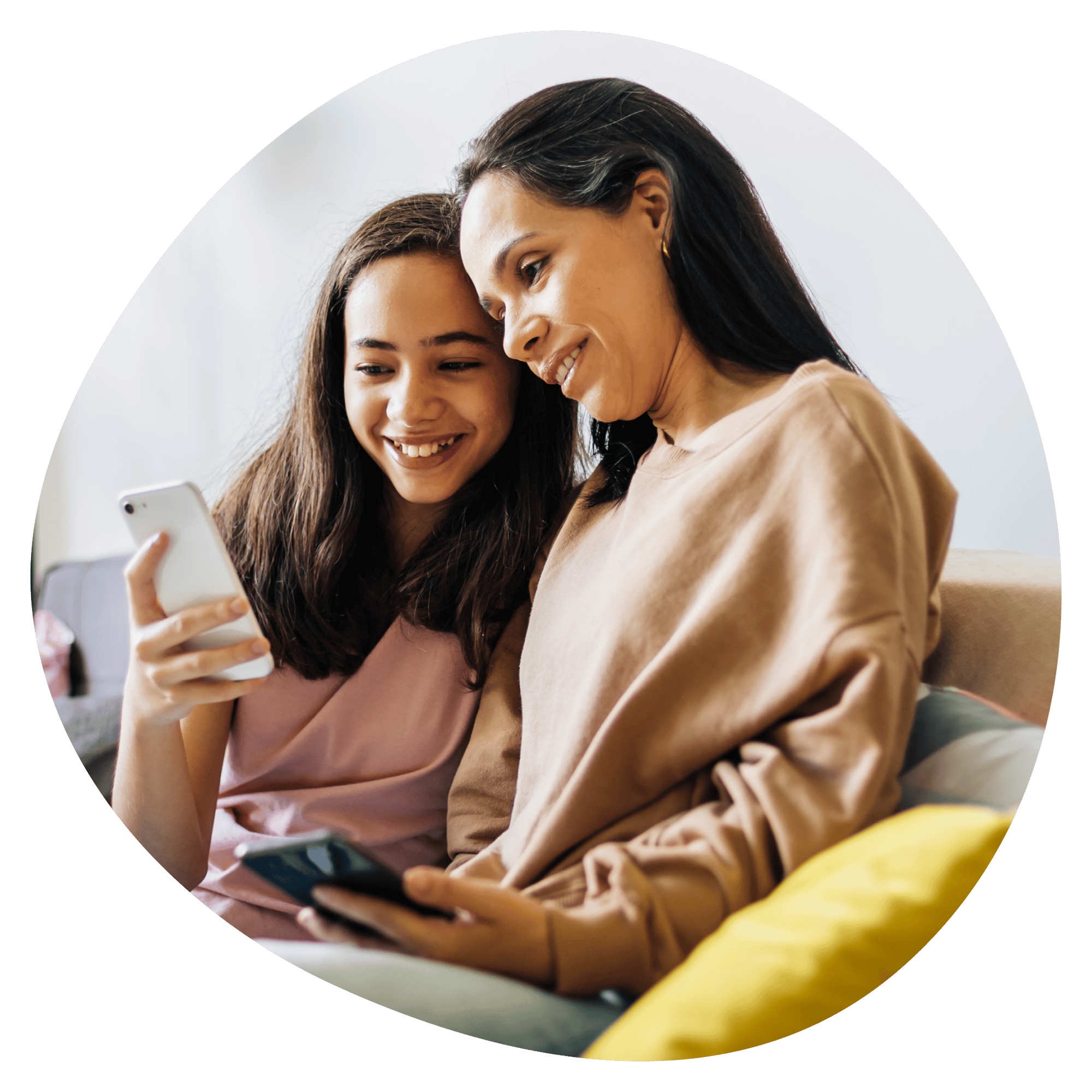 Patient and caregiver using Trial Flow on smart phones Patient and caregiver using Trial Flow on smart phones